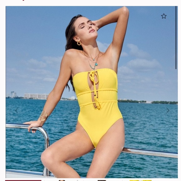 Ramy Brook Other - NWT $228 Ramy Brook Marta Strapless Swimsuit One Piece size XXS sunflower